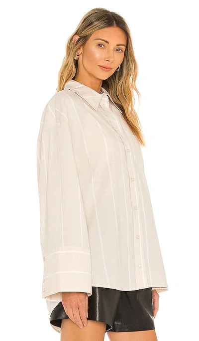 Shop Anine Bing Allie Shirt In Camel Stripe