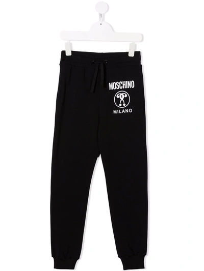 Shop Moschino Logo Tracksuit Bottoms In Black