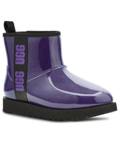 Shop Ugg Women's Classic Mini Clear Boots In Violet Night / Black