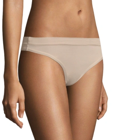 Shop Maidenform Women's Sport Thong Underwear Dmmsmt In Latte Lift Heather (nude 5)