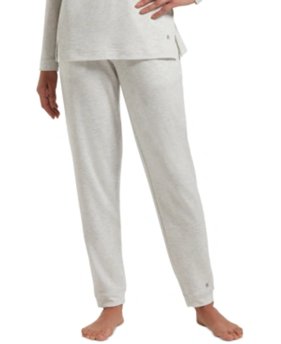 Shop Hue Plus Size Solid Cuffed Lounge Pants In Whitesand Heather
