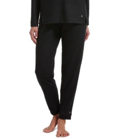 Shop Hue Plus Size Solid Cuffed Lounge Pants In Black