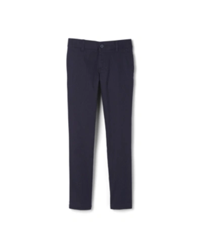 Shop French Toast Big Girls Adjustable Waist Stretch Twill Skinny Pant In Navy