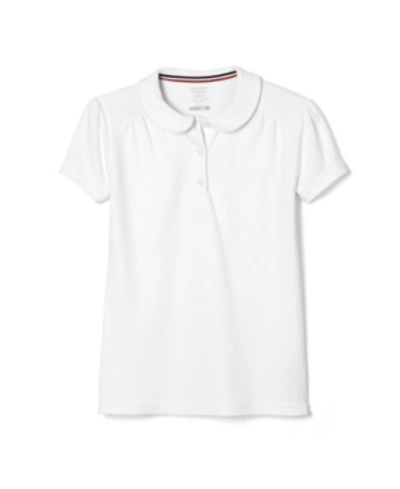 Shop French Toast Big Girls Short Sleeve Peter Pan Collar Polo Shirt In White