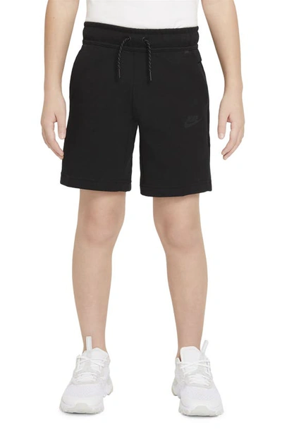 Shop Nike Sportswear Kids' Tech Fleece Sweat Shorts In Black/ Black