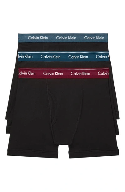 Shop Calvin Klein 3-pack Boxer Briefs In Black/ Black/ Black