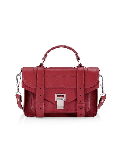Shop Proenza Schouler Tiny Ps1 Leather Satchel In Syrah