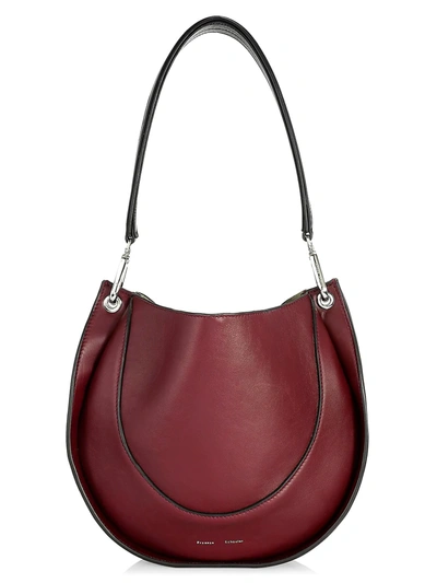 Shop Proenza Schouler Small Leather Hobo Bag In Syrah