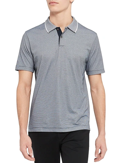 Shop Theory Standard Current Stripe Polo In Seamoss Basalt