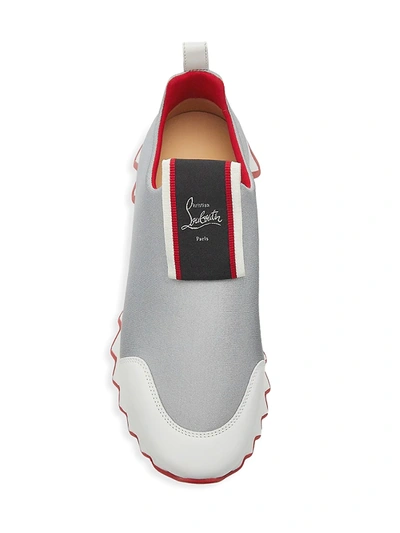 Shop Christian Louboutin Tiketa Slip-on Sneakers In Bianco Silver