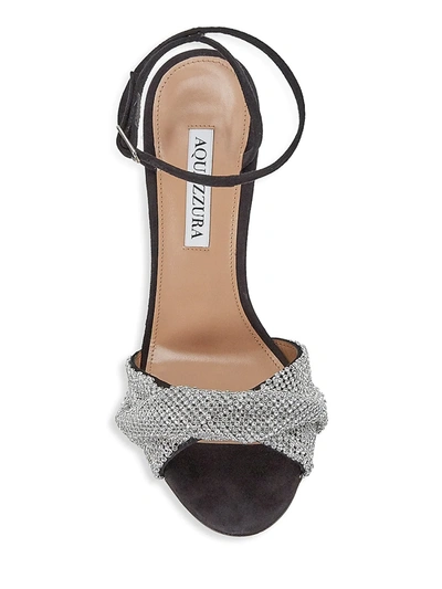 Shop Aquazzura Crystal Twist High-heel Sandals In Black