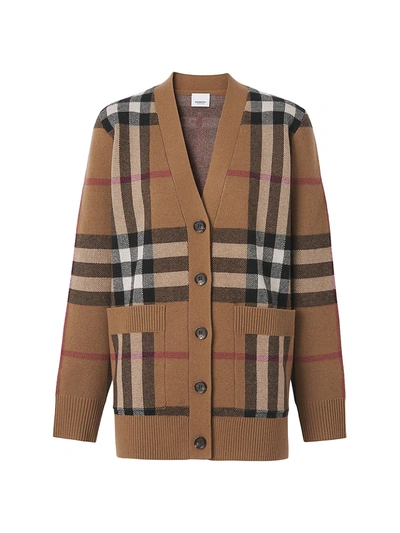 Shop Burberry Women's Willah Wool & Cashmere Cardigan In Birch Brown