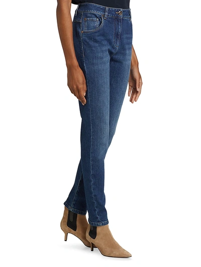 Shop Brunello Cucinelli Ankle Crop Denim Pants In Blue