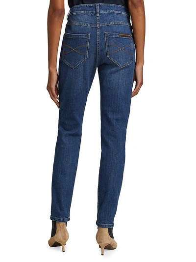 Shop Brunello Cucinelli Ankle Crop Denim Pants In Blue