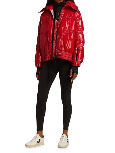 Shop Moncler Women's Chambairy Puffer Jacket In Red