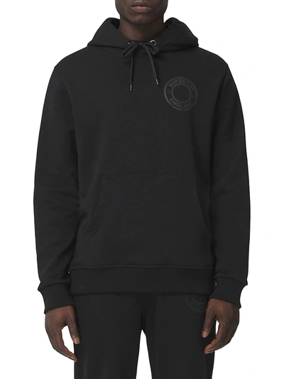 Shop Burberry Men's Ryker Cotton Hoodie Sweatshirt In Black