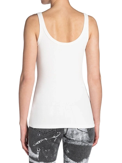 Shop Off-white Women's Main Basic Ribbed Tank Top In White Black