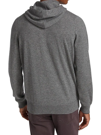 Shop Brunello Cucinelli Men's Cashmere Zip-up Hoodie Sweatshirt In Grey