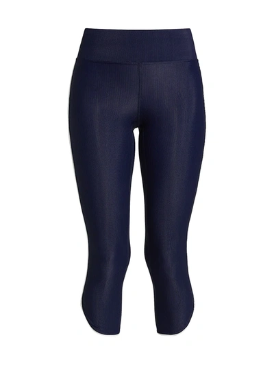 Shop Heroine Sport Women's Ribbed Cropped Leggings In Navy