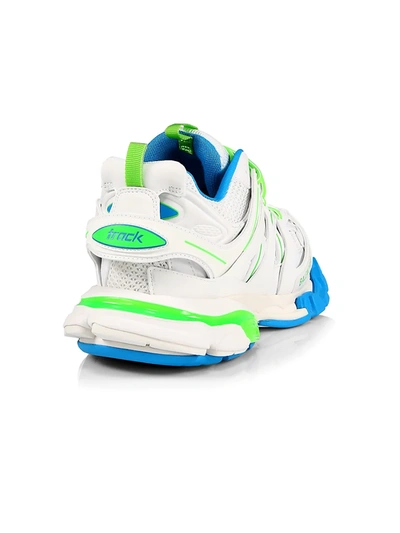 Shop Balenciaga Track Lace-up Sneakers In White Green Blue