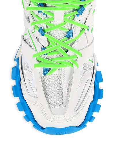 Shop Balenciaga Track Lace-up Sneakers In White Green Blue