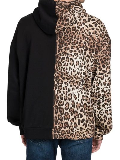 Shop Dolce & Gabbana Men's Split Pattern Hoodie Sweatshirt In Leo Senza Logo