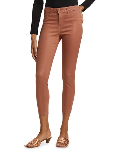 Shop L Agence Women's Margot High-rise Skinny Jeans In Mocha Brown Coated