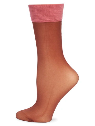 Shop Dries Van Noten Sheer Mid-calf Socks In Brown