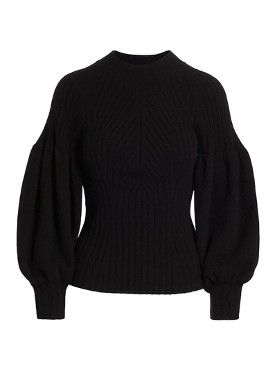 Shop Zimmermann Concert Ribbed Cashmere Sweater In Black