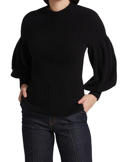 Shop Zimmermann Concert Ribbed Cashmere Sweater In Black