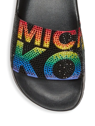 Shop Michael Michael Kors Women's Gilmore Logo Slide Sandals In Black Multi