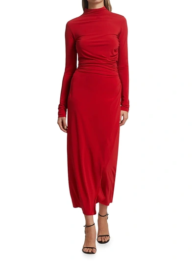 Shop A.l.c Skylar Ruched Jersey Skirt In Pompeian Red