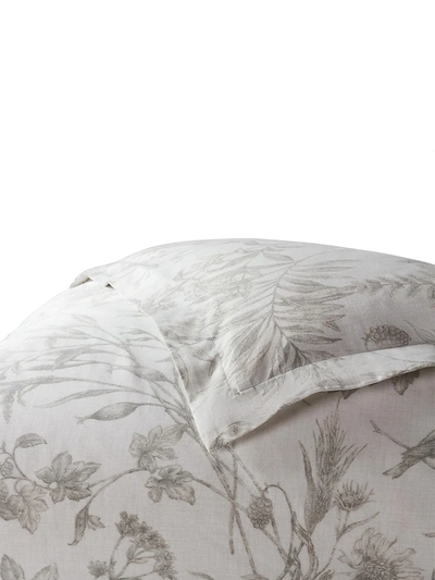 Shop Ralph Lauren Genevieve Bedding Floral 300 Thread Count Duvet Cover In Grey