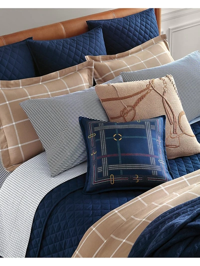 Shop Ralph Lauren Modern Equestrian Bedding Ledbury Throw Pillow In Blue