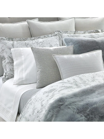 Shop Ralph Lauren Genevieve Bedding Floral 300-thread Count Sham In Grey
