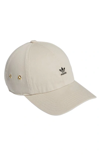 Shop Adidas Originals Mini Trefoil Relaxed Strap Back Hat In Clear Brown