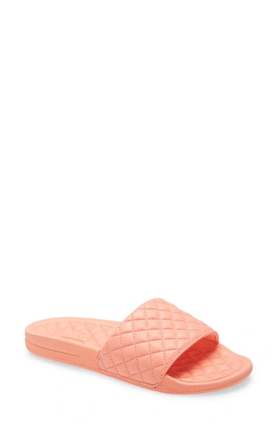 Shop Apl Athletic Propulsion Labs Lusso Quilted Slide Sandal In Neon Peach