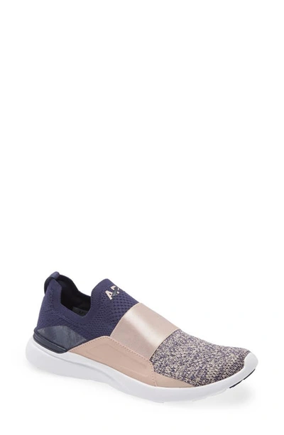 Shop Apl Athletic Propulsion Labs Techloom Bliss Knit Running Shoe In Navy / Rose Dust / White