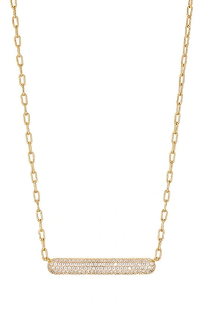 Shop Nadri Frost Pavé Bar Pendant Necklace In Gold