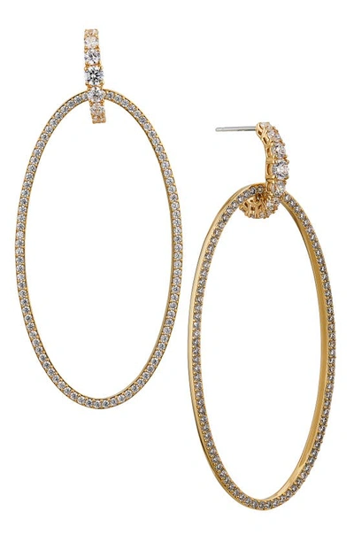 Shop Nadri Frost Frontal Hoop Earrings In Gold