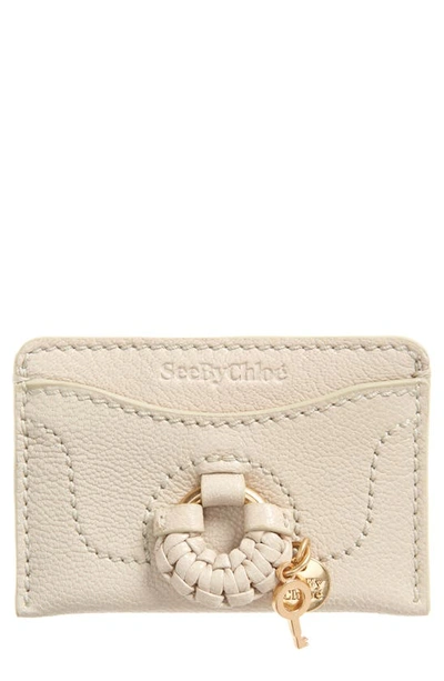 See By Chloé Viola Topstitched Cardholder In Cement Beige