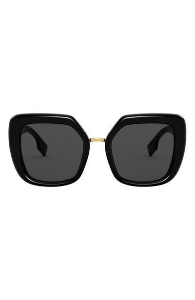 Shop Burberry 53mm Square Sunglasses In Black