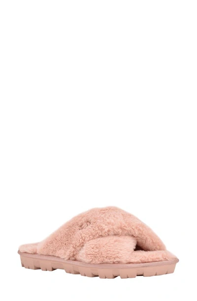 Shop Guess Comffy Faux Fur Slipper In Light Pink Faux Fur