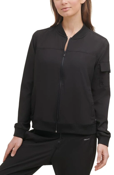 Shop Dkny Cargo Training Jacket In Black