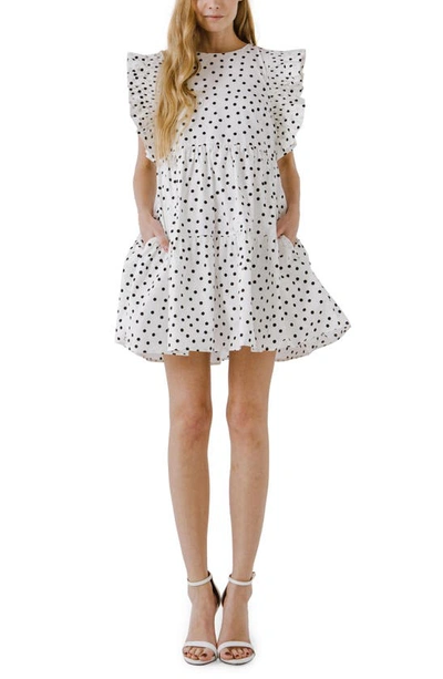 English Factory Dot Print Minidress In White