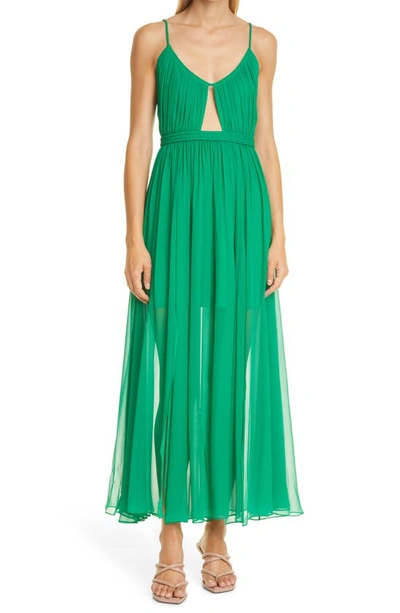 Shop Alice And Olivia Tamar Cutout Maxi Dress In Dark Emerald