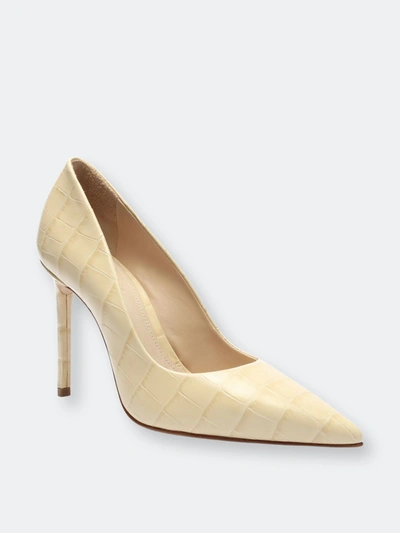 Shop Schutz Lou Crocodile-embossed Leather Pump In Yellow