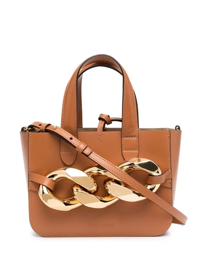 Shop Jw Anderson Chain-link Detail Tote Bag In Braun