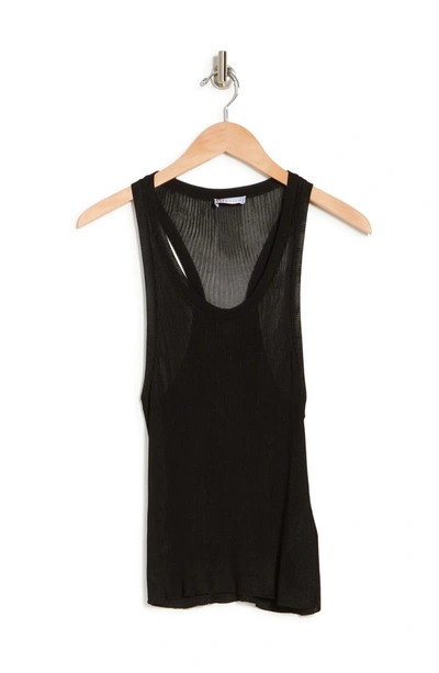 Shop Red Valentino Sheer Knit Tank In Nero