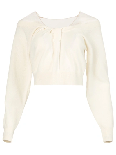 Shop Alexander Wang Illusion Tulle Twist Cashmere Pullover Top